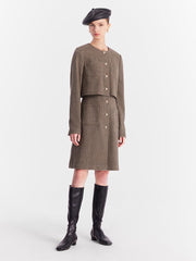 Brown Washable Double-Layer Dress GOELIA