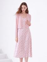 Pre-Order Pink Floral Two-piece Suit Dress GOELIA
