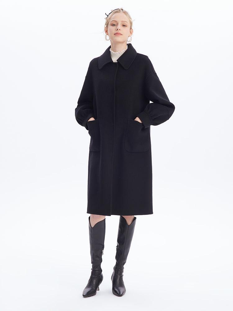 Oversized Bow Knot Woolen Coat GOELIA