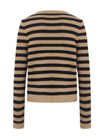 Button Up Woolen Striped Cardigan GOELIA