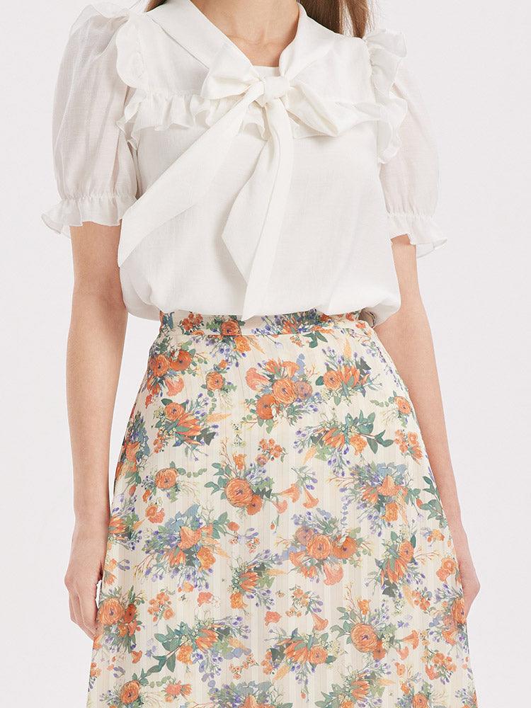 One-Pieced Floral Skirt GOELIA