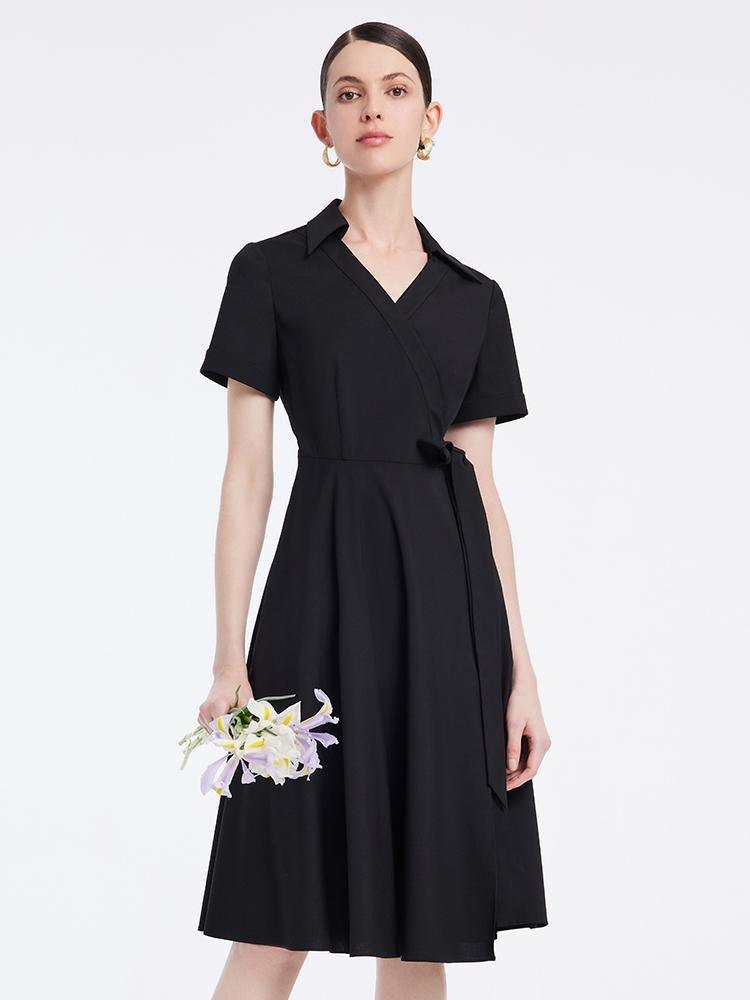 Shirt Neck Wrap-around Dress GOELIA