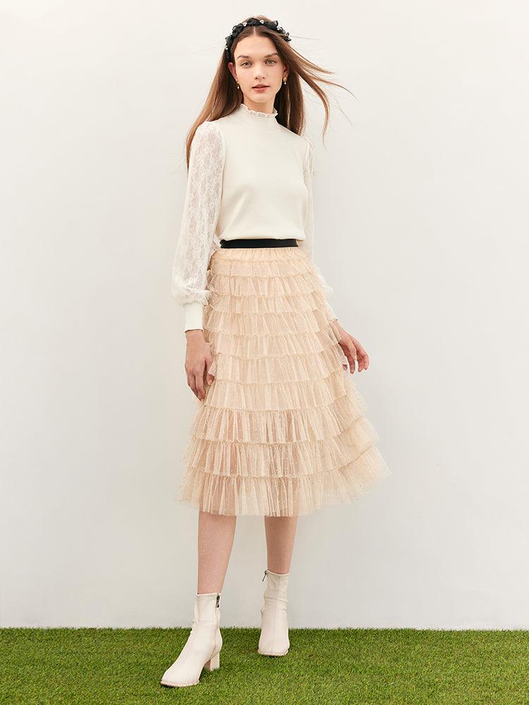 Mesh Multi-Layer Skirt GOELIA