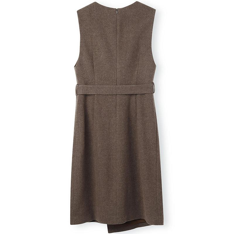 Asymmetric Washable Wool Vest Dress GOELIA