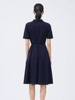 Tencel Knit Gathered Waist Dress GOELIA
