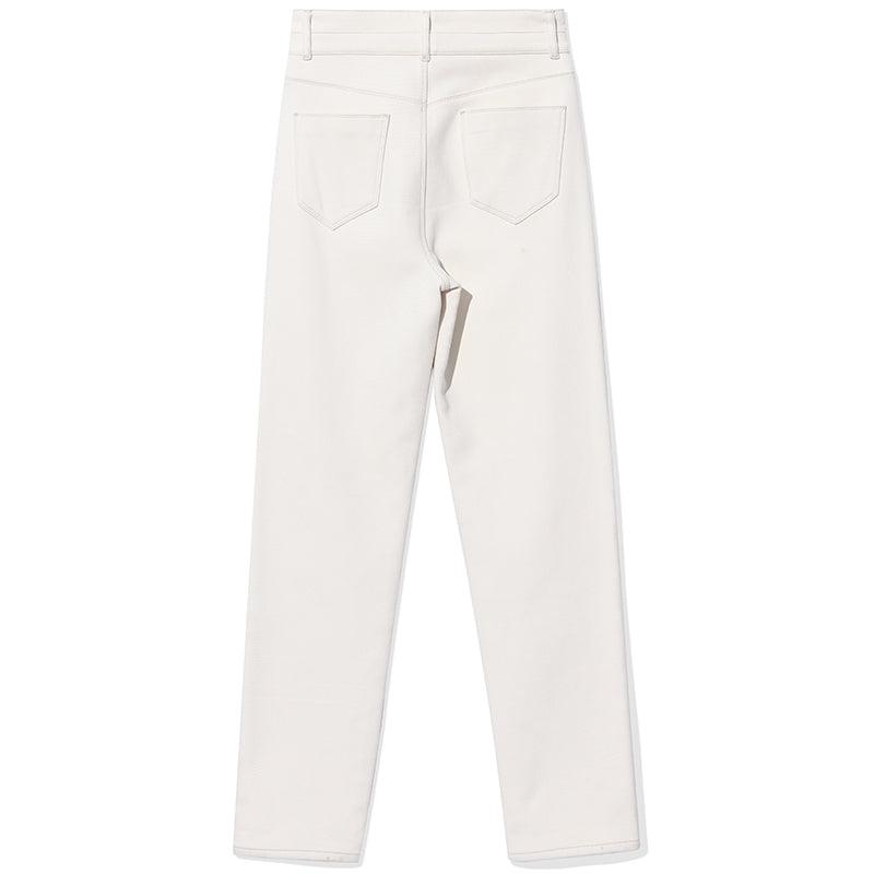 White Fleece Jeans GOELIA