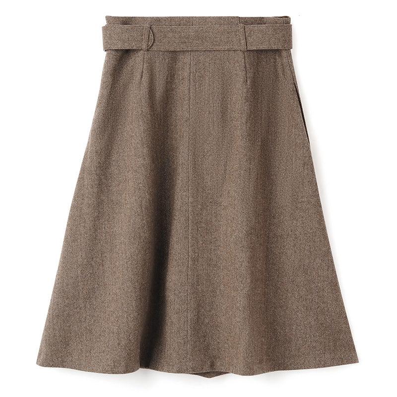 Knee-Length Washable Woollen Skirt GOELIA