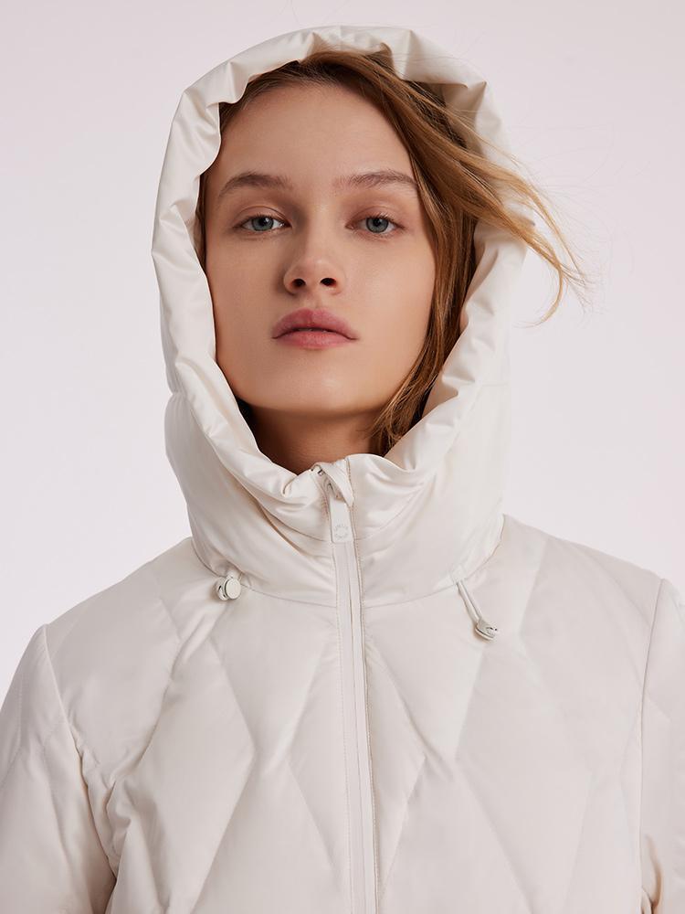 White Hooded Goose Down Garment GOELIA