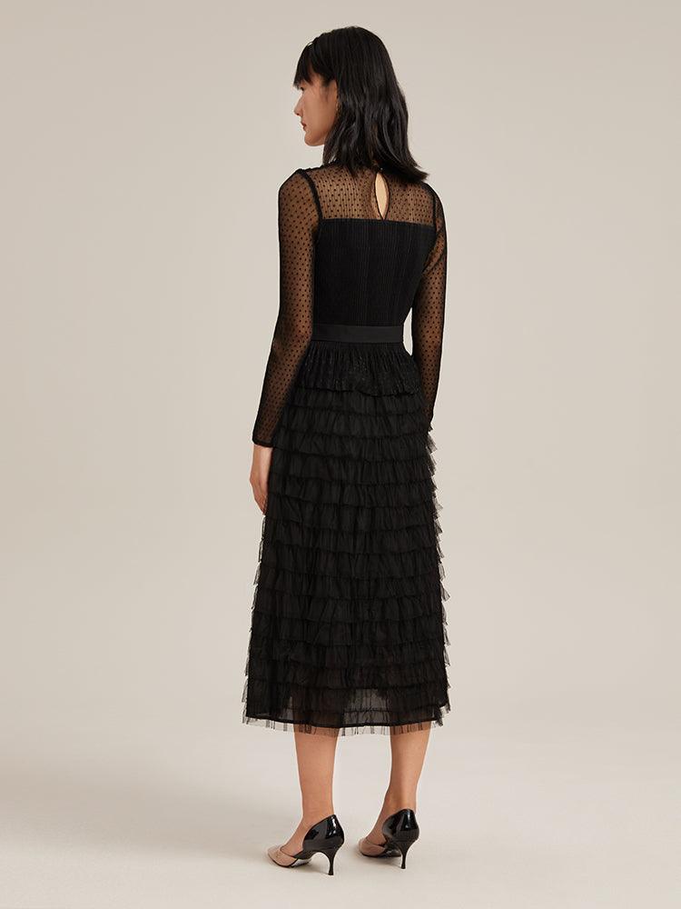 Pleated Tiered Dress GOELIA