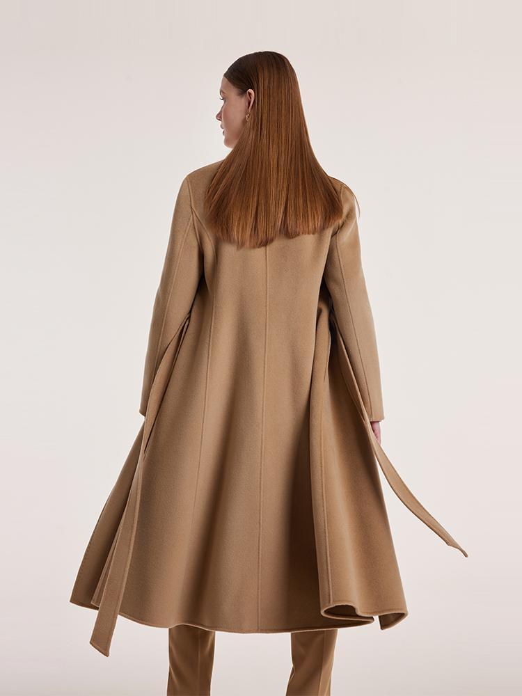 Camel Wool Double-Faced Notched Lapel Coat GOELIA