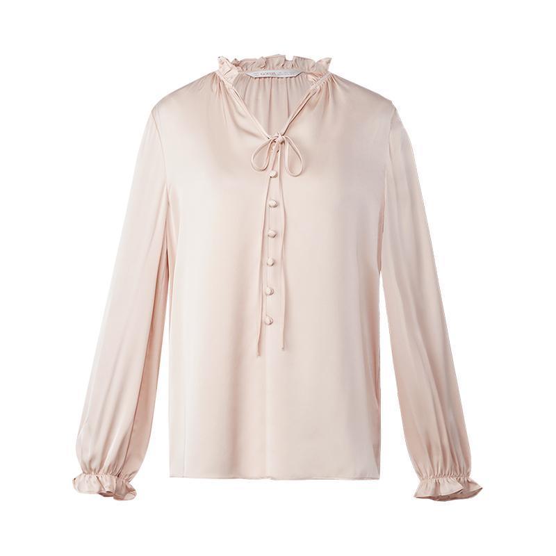 22 Momme Silk Ruffle Blouse GOELIA