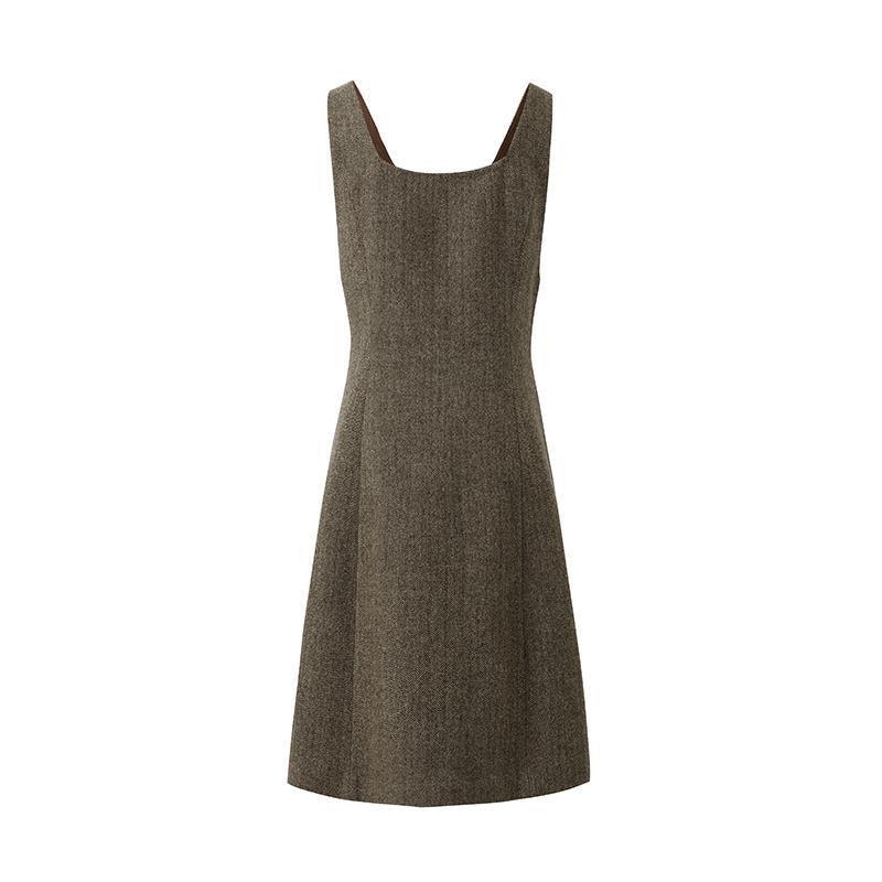 Retro Washable Woolen Tank Dress GOELIA