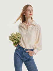 Loose-fitting V-neck Acetate Blouse GOELIA