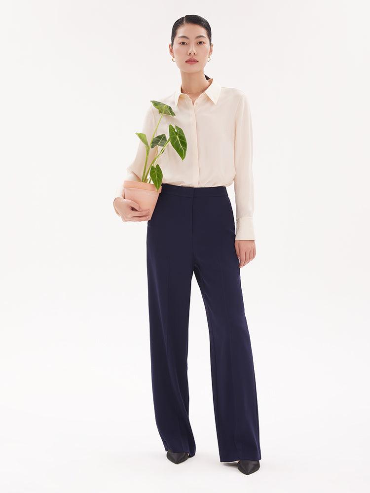 Triacetate Wide-Leg Full Length Pants GOELIA