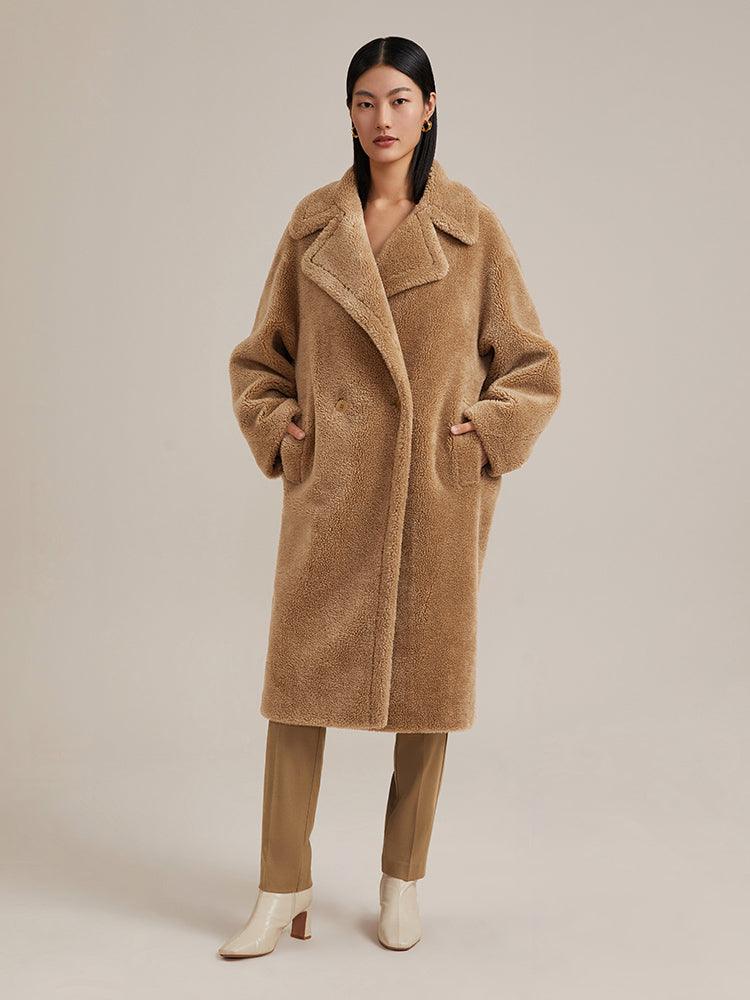 Full Lamb Wool Oversized Teddy Overcoat GOELIA