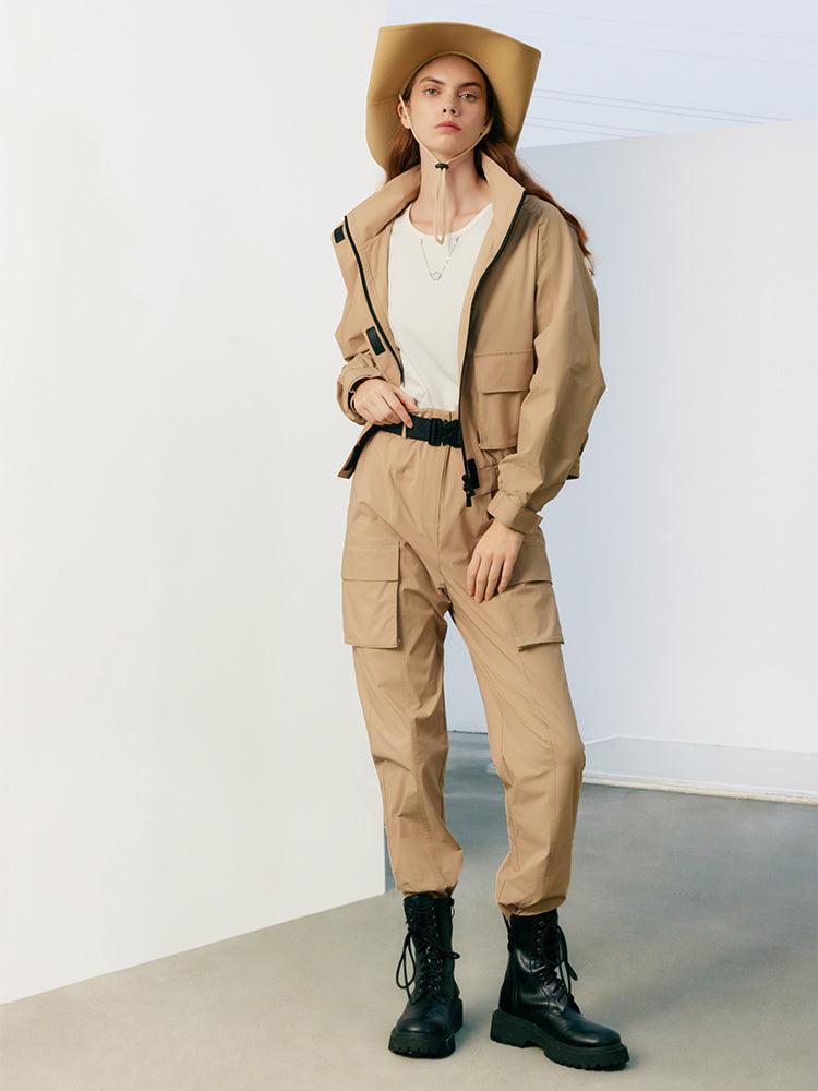 Khaki Street-Style Pants GOELIA