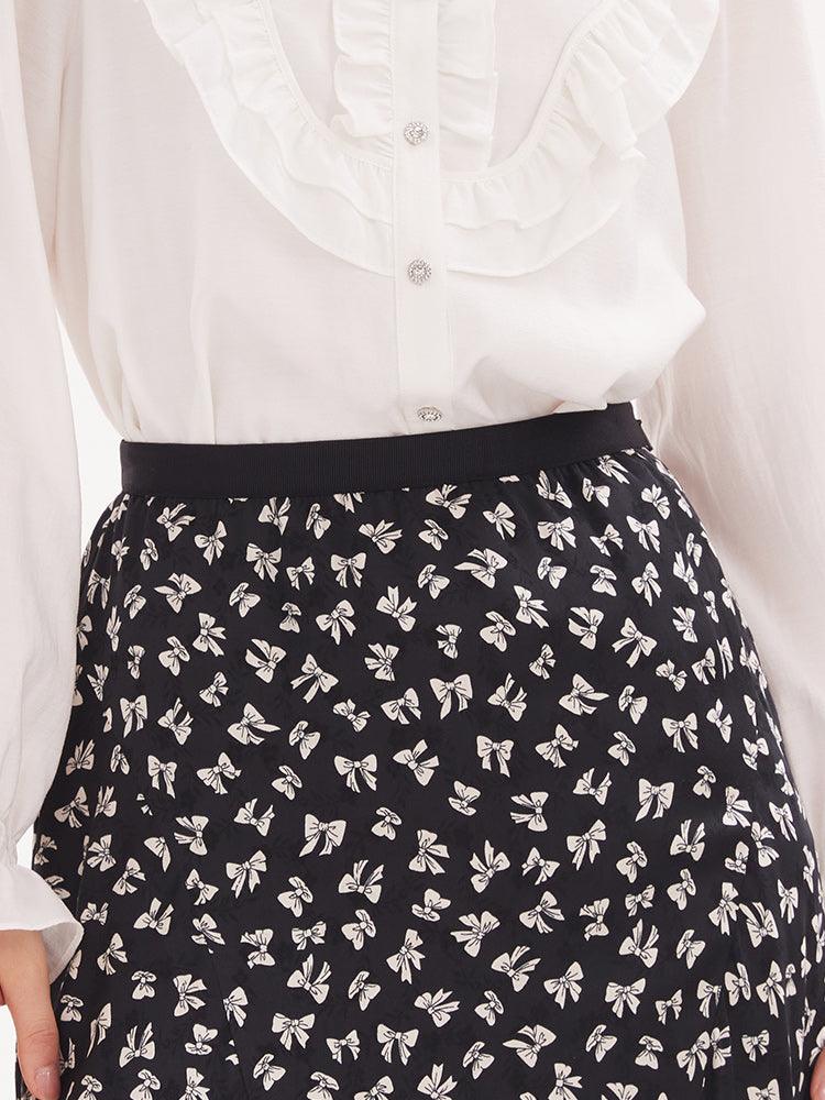 Bowknot Printed Fishtail Skirt GOELIA