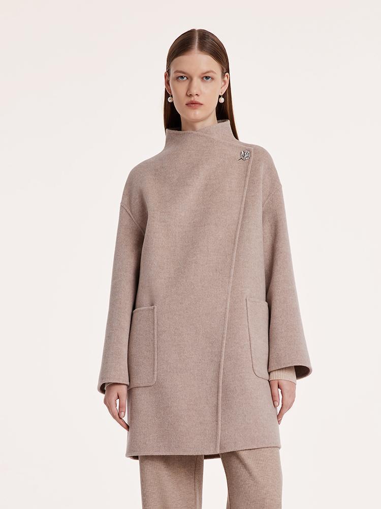 Mid-Length Wool And Cashmere Coat With Belt GOELIA