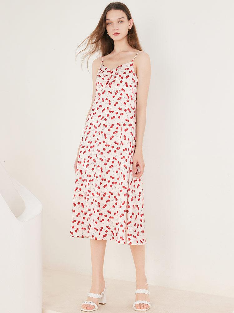 Red  Floral Two-piece Dress GOELIA