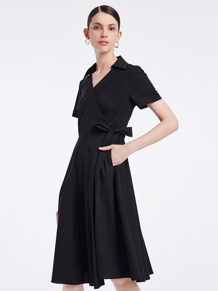 Shirt Neck Wrap-around Dress GOELIA