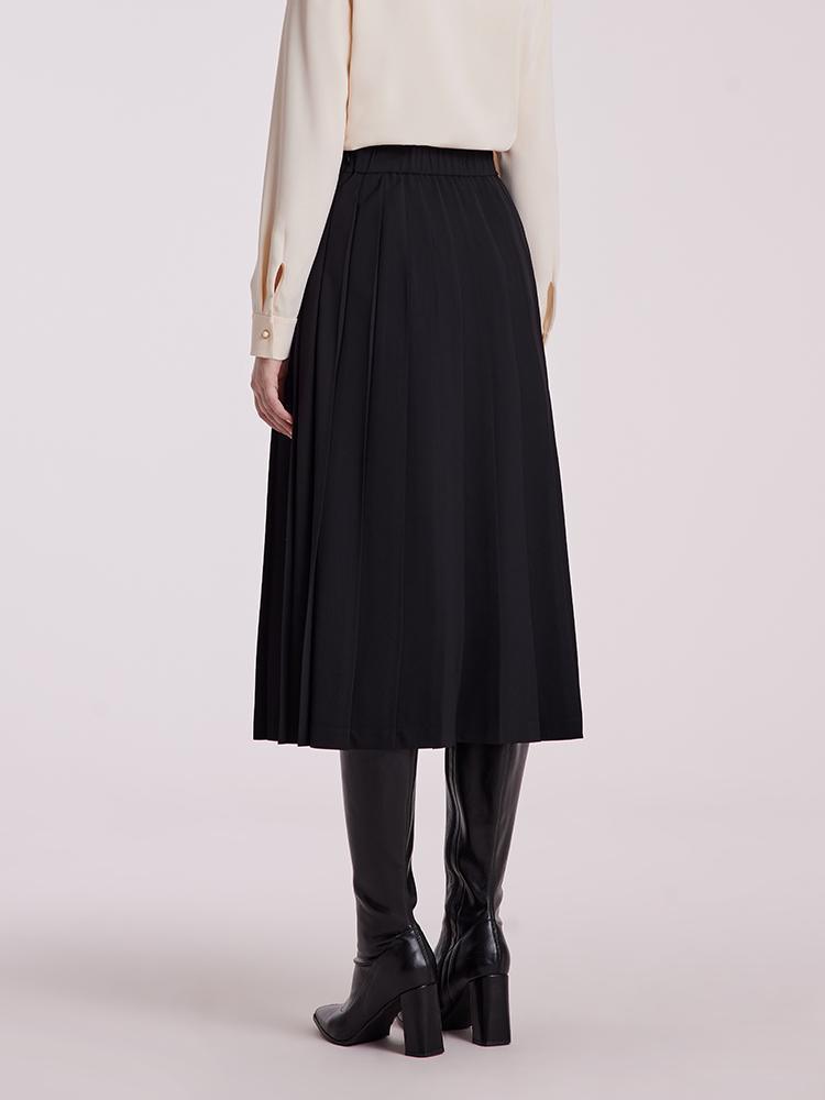 Waist-slimming Pleated Stretch Skirt GOELIA