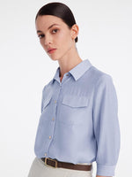 Acetate Shirt Suit With Leather Belt GOELIA
