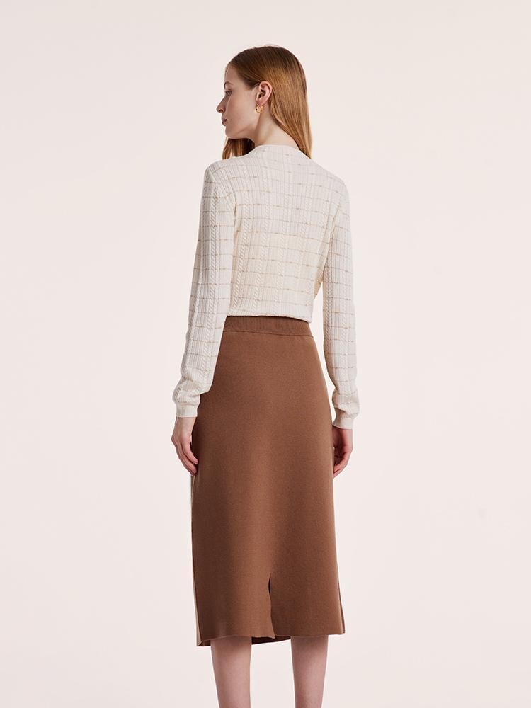 Tencel Wool Jacquard Sweater And Half Skirt Two-Piece Set GOELIA