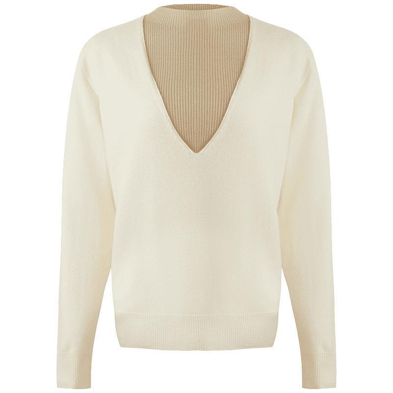 Seamless Woolen Sweater And Mock Neck Top GOELIA