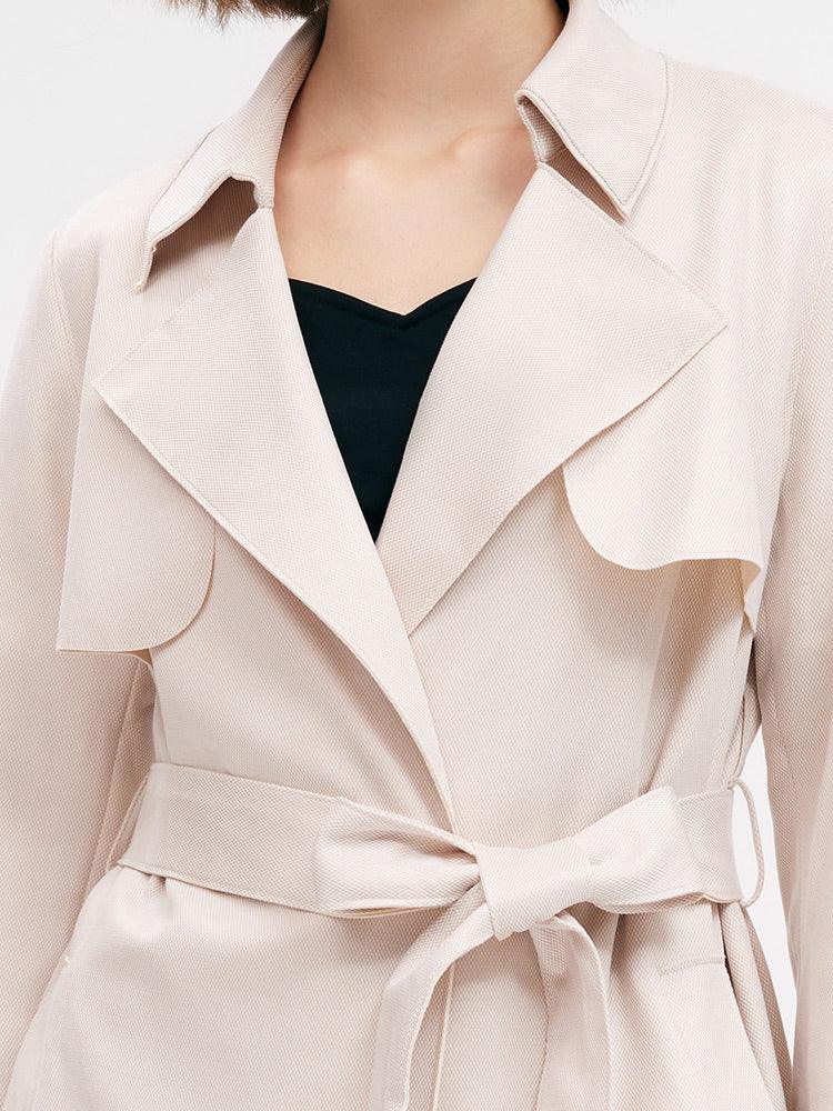 Beige Suedette Trench Coat GOELIA