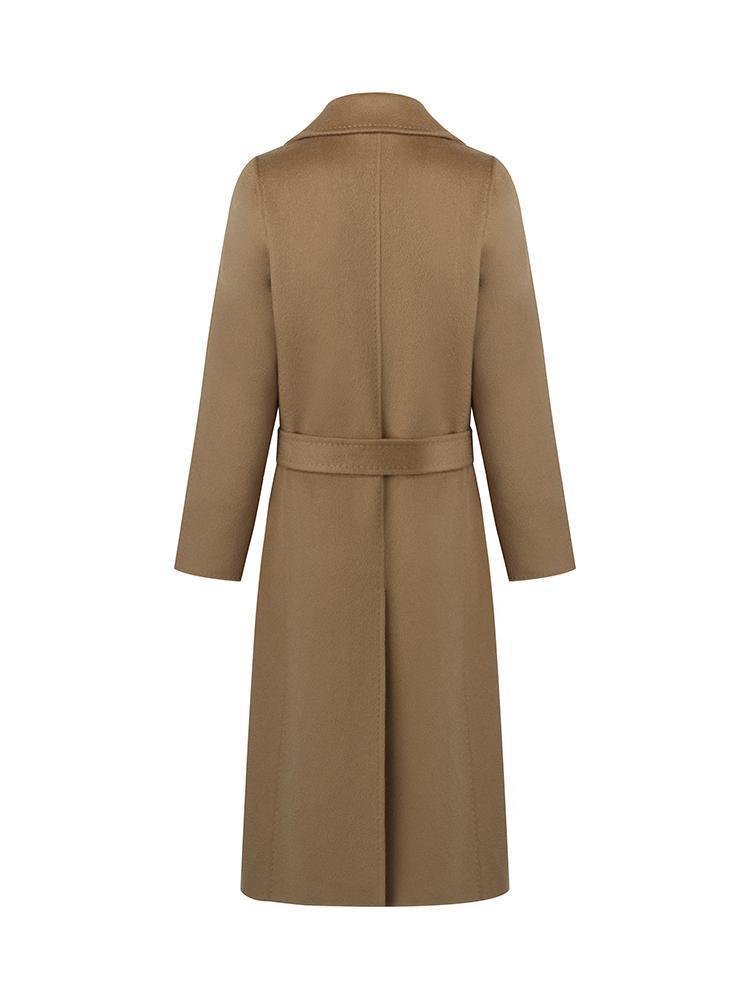 Camel Pure Cashmere Lapel Coat GOELIA