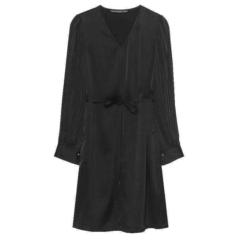 Triacetate Patchwork Hollow Sleeve Dress GOELIA