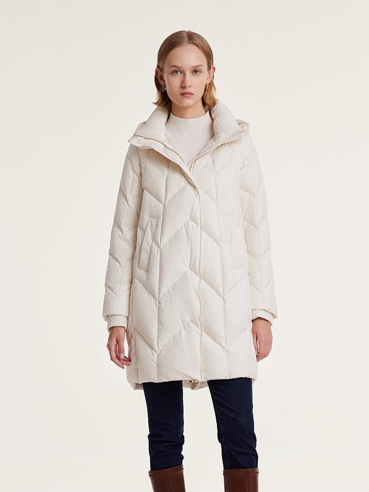 Mid-Length Cocoon Shape Goose Down Garment
