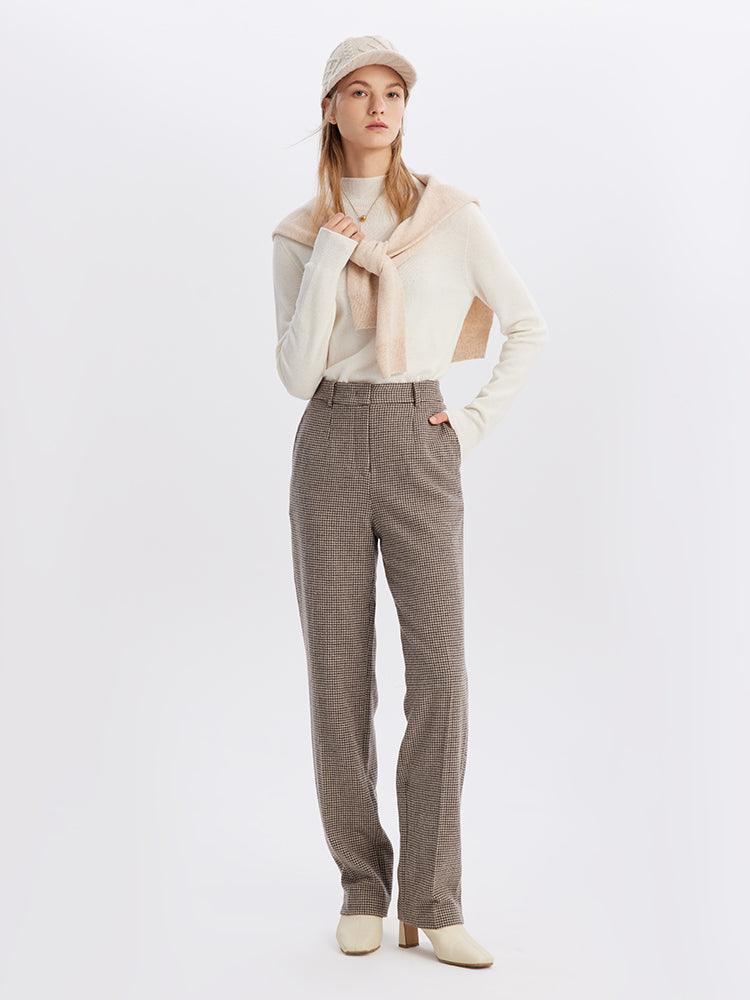 Beige Washable Woolen Pants GOELIA