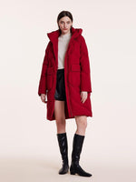Mid-Length Hooded Stand Collar Goose Down Garment GOELIA
