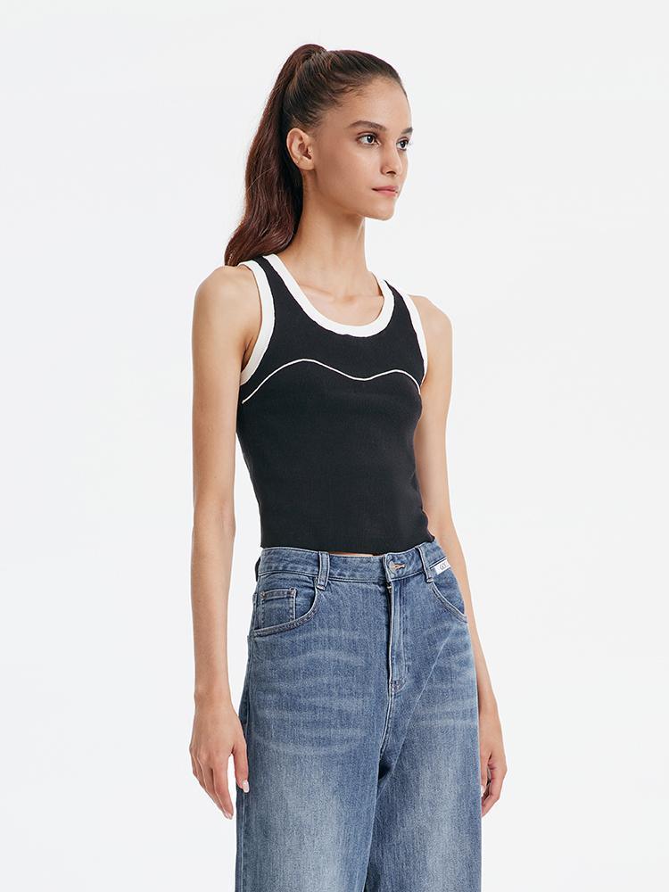 Acetate Cotton Tight Fit Vest Top GOELIA