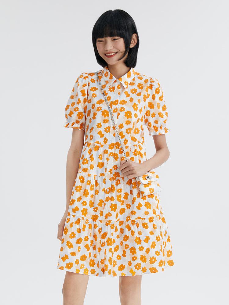 A-Shape Printed Knee-Length Dress GOELIA