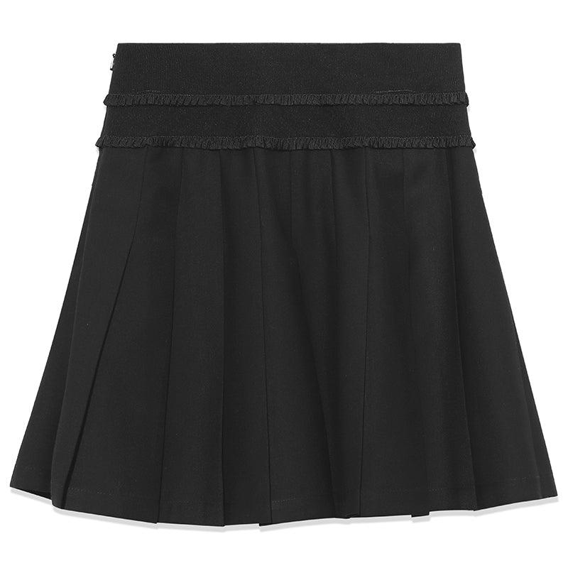 Lace Pleated Mini Skirt GOELIA