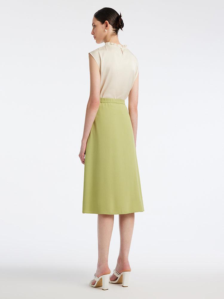 Green Knee-Length Skirts GOELIA