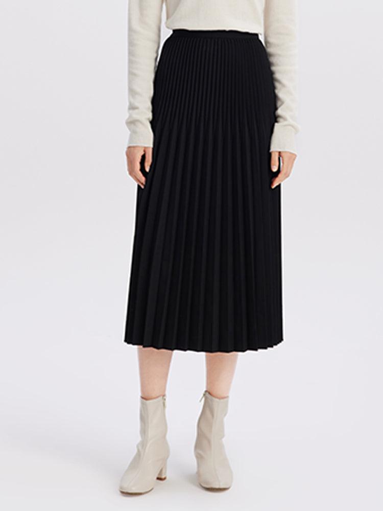 Pleated Mid-Calf Skirt GOELIA