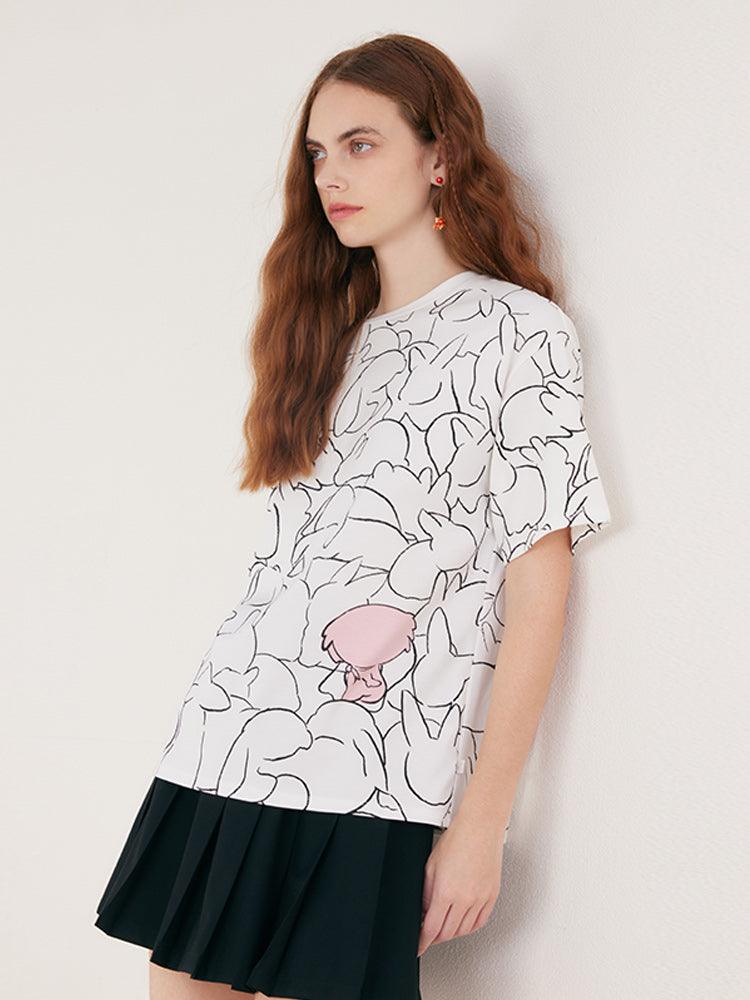 Oversized Floral Print T-shirt GOELIA