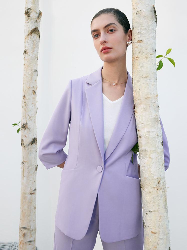 Purple Worsted Wool Blazer GOELIA