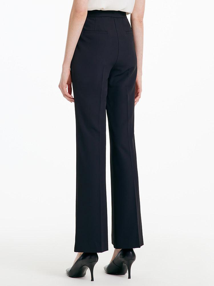 Black Micro-Flare Trousers GOELIA