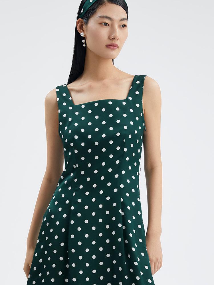 16 MM Pure Silk Polka Dots Dress GOELIA