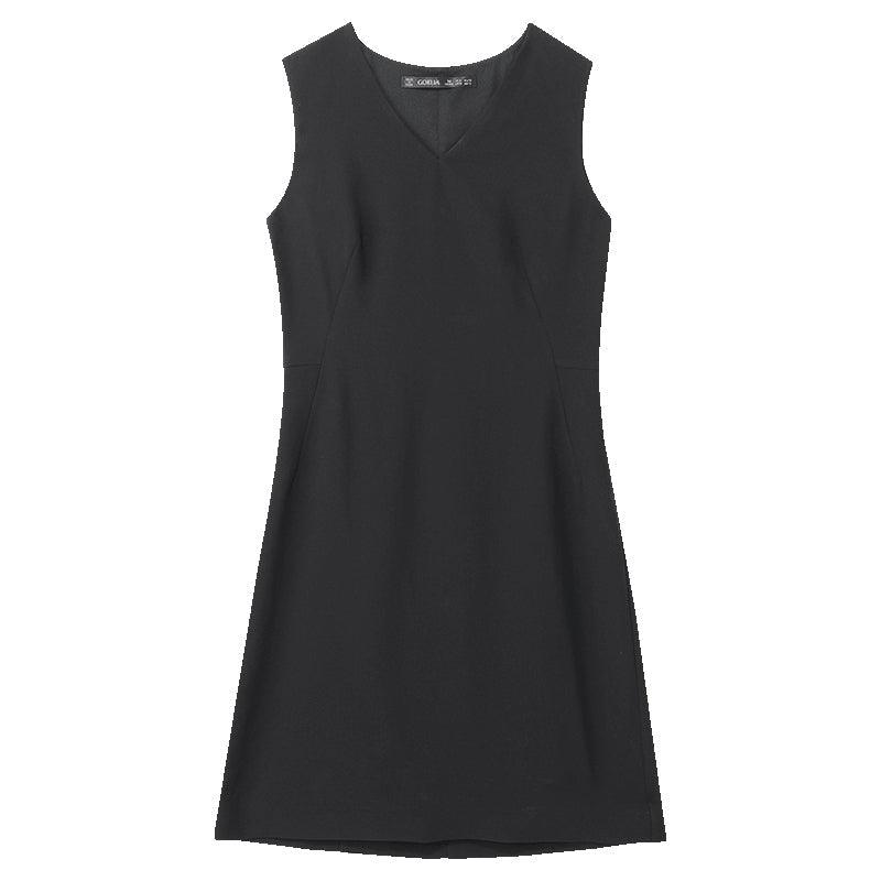 Black Slim Acetate Vest Dress GOELIA