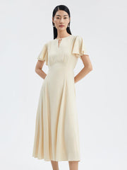 Triacetate Ruffle Sleeve Dress GOELIA