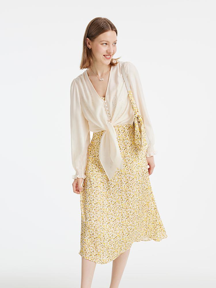 Shirt And Floral Slip Dress Suit GOELIA