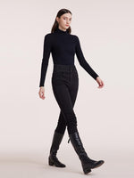 Pure Washable Wool Mock Neck Sheath Knit Sweater GOELIA