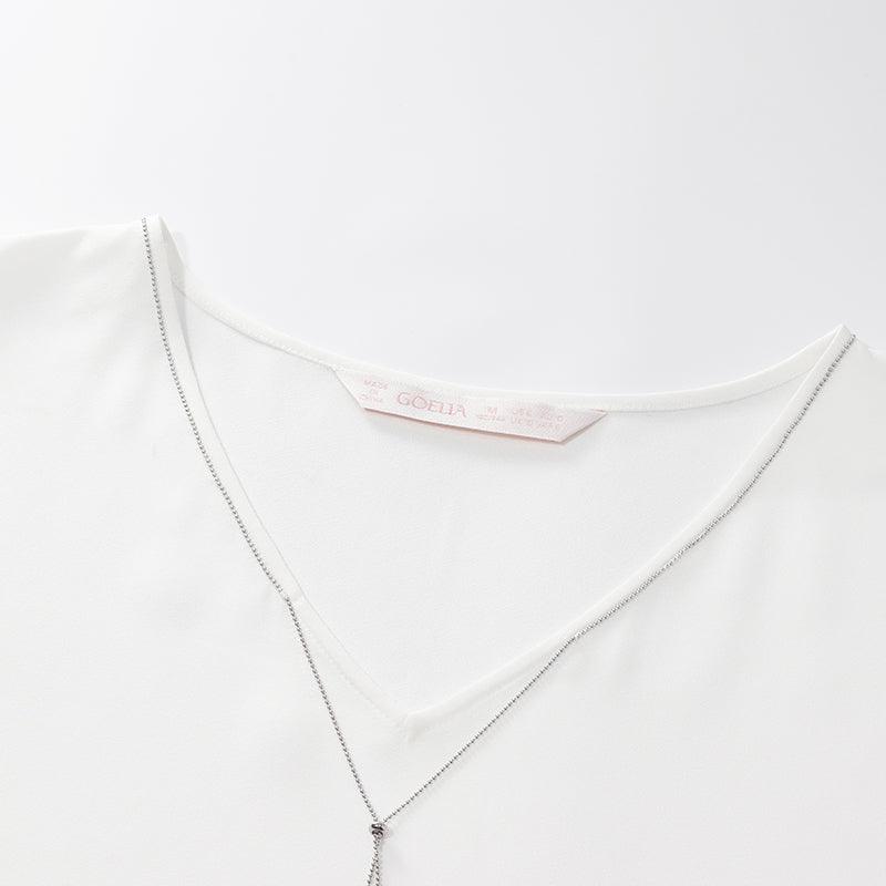 Acetate White V-Neck Tank Top GOELIA