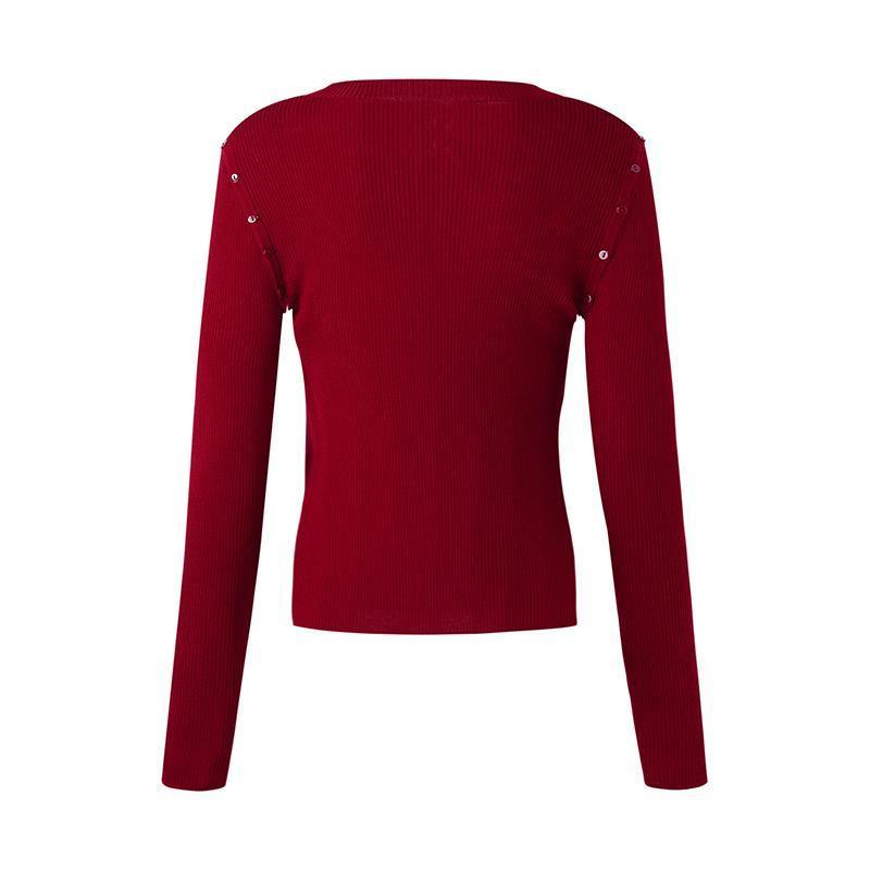 Detachable Sleeve Woolen Round Neck Sweater GOELIA