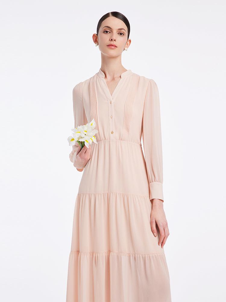 V-Neck Chiffon Dress GOELIA